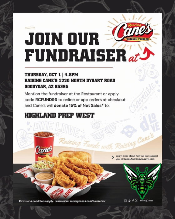 Highland Prep West on Instagram: Come out and support Highland Prep West’s Chief Science Officers at our Raising Cane’s fundraiser! �