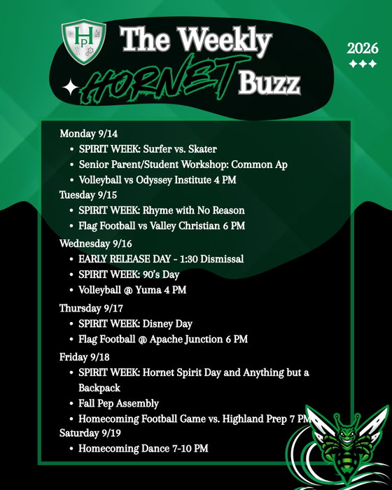 Highland Prep West on Instagram: Happy Homecoming week Hornets! 💚✨