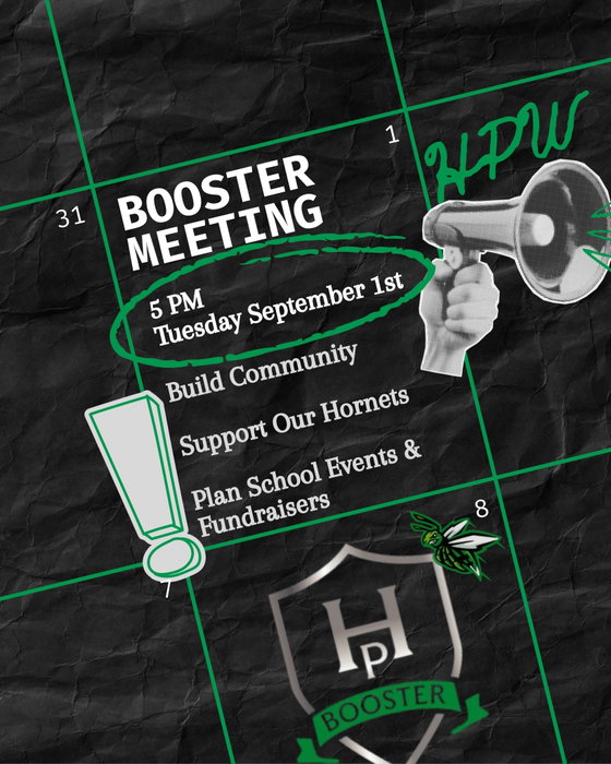 Highland Prep West on Instagram: 📣 Calling all Hornet families!

Join us for our Booster Meeting on Tuesday, September 1 at 5 PM! Co