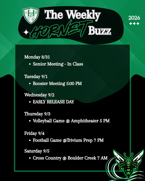 Highland Prep West on Instagram: Monday is here, Hornets! Here’s what’s happening this week. 💚