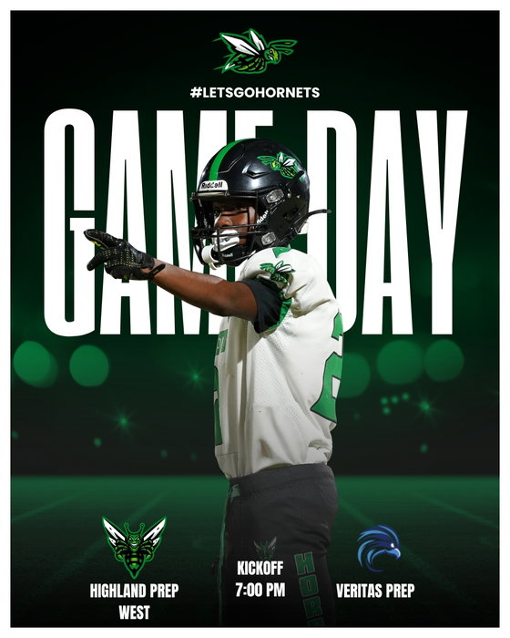Highland Prep West on Instagram: TOMORROW NIGHT! 🏈🐝 Hornets football takes on Veritas Prep with kickoff at 7:00 PM. Clear your sche