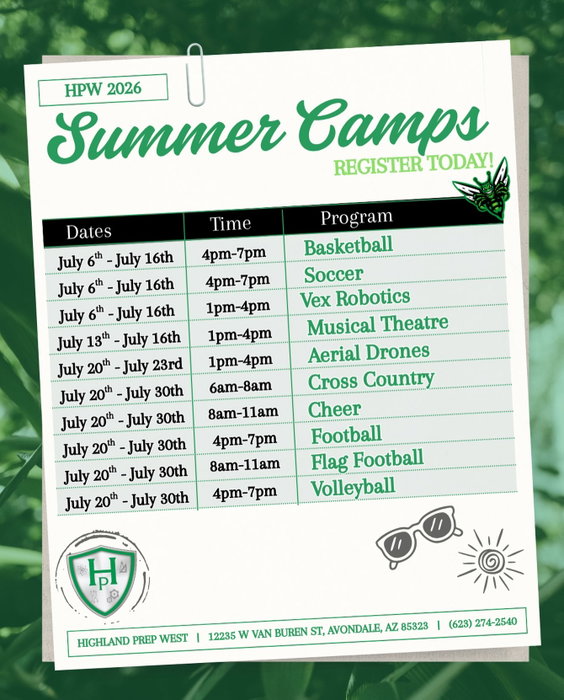 Highland Prep West on Instagram: Planning your summer? We’ve got you covered! ☀️

Check out our updated Summer Camp flyer for the lat