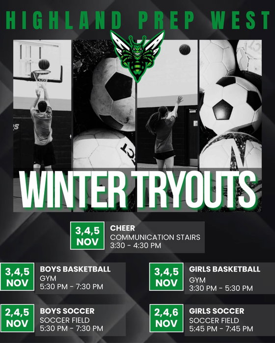 Highland Prep West on Instagram: 🏆Find your team. Make your mark.

Winter athletic tryouts are almost here! Whether you’re returning