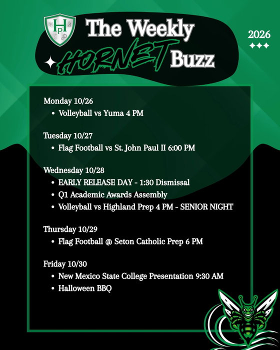 Highland Prep West on Instagram: Let's have a spooktacular week Hornets! 👻💚