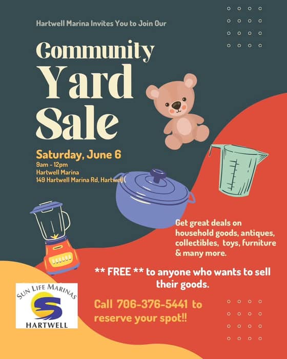 June 6th!  Open to the public…
Looking for sellers and buyers!
If you’d like to sell- please call 706-376-5441 to reserve an area. Gather your items and bring your own table or tailgate!
If you’d like to buy, save your dollars and join us June 6!