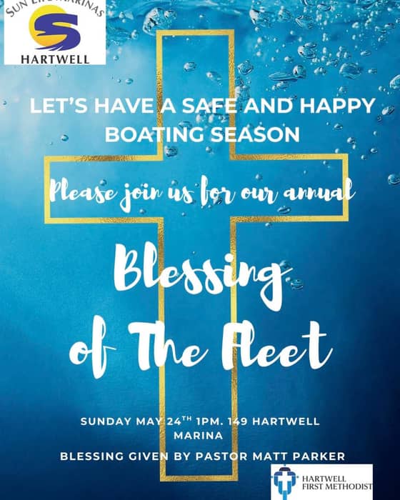 This Sunday at 1pm!  Join us on the point in your boat for the blessing given by Pastor Matt Parker from the First Methodist Church.