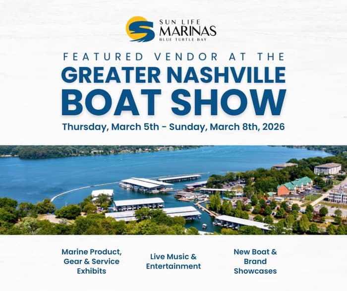 Boat show season is here, Nashville! 🚤

Blue Turtle Bay Marina is thrilled to be a featured vendor at this year’s Greater Nashville Boat Show. Now through Sunday, March 8th, stop by and visit our team to talk boating, marina life, and everything coming up on the water this season.

From new boat and brand showcases to the latest marine gear and service exhibits, plus live music and entertainment throughout the weekend, there’s something to discover for everyone - boating enthusiasts, curious newcomers, and everyone in between.

We’ll see you at the show!

📍 401 Wedgewood Ave, Nashville, TN 37203 📅 March 5–8