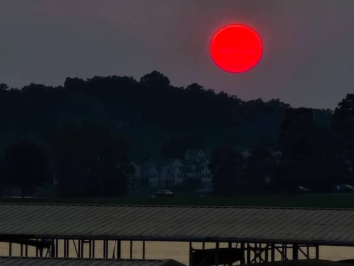 Sunset over Louisville Landing Marina. Beautiful!