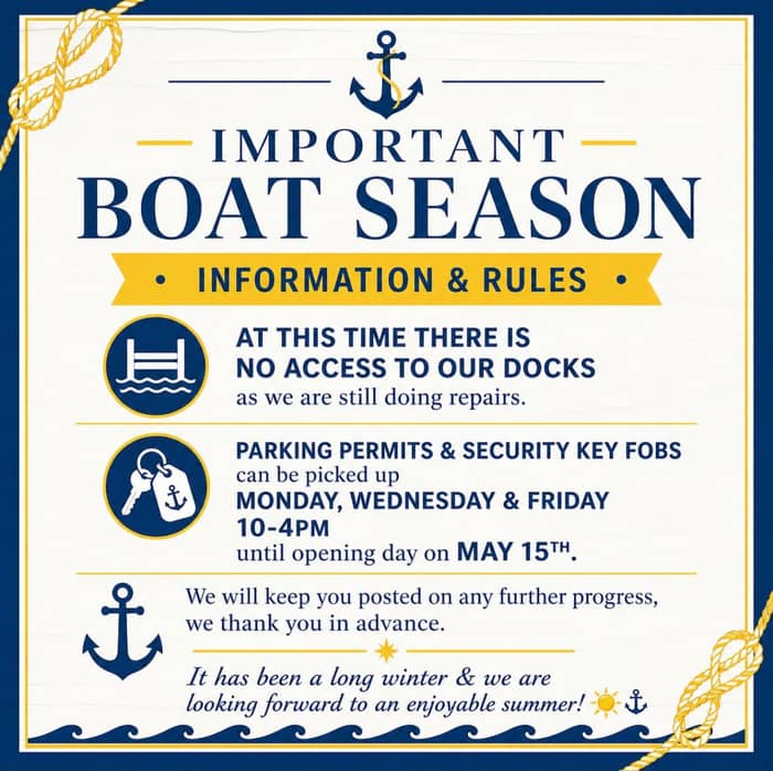 Some info regarding security key fobs & parking permit pick up! Looking forward to the 2026 season ☀️
Any questions feel free to call our store at (716)828-0027.