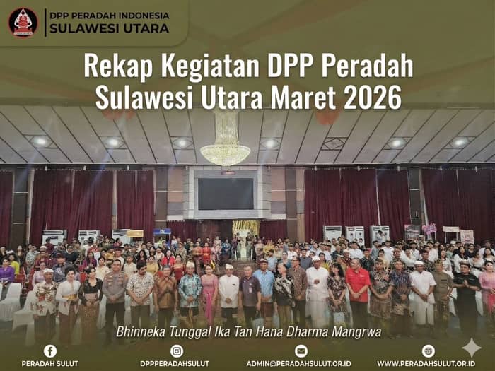 Sebuah rangkuman visual perjalanan DPP Peradah Sulut di bulan Maret 2026.

Tentang bakti yang tak henti, budaya yang tetap lestari, dan sinergi untuk negeri. Dalam segala keterbatasan kami tidak rela langkah diberhentikan. Semangat bergerak walau hanya meminum air perak.

Maret telah usai, namun semangat pengabdian tetap membara. Sampai jumpa di giat-giat selanjutnya! ✊🔥

Bhinneka Tunggal Ika Tan Hana Dharma Mangrwa.

#PeradahSulut #Recap #March2026 #HinduYouth #SulawesiUtara