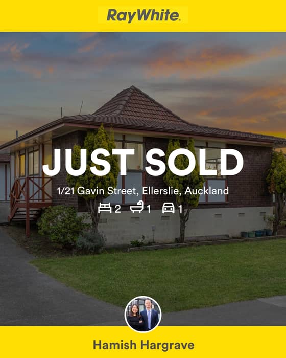 🛌 2 🛀 1 🚘 1
📍 1/21 Gavin Street, Ellerslie, Auckland

My latest sale on RateMyAgent.
Individual: