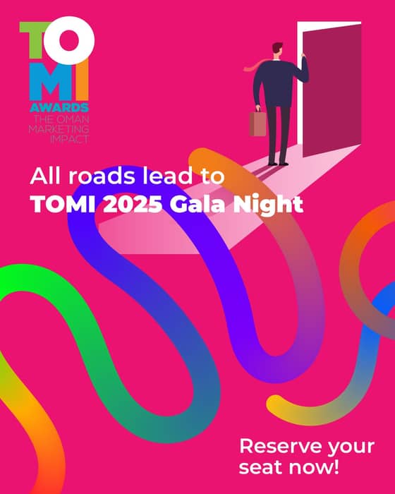 TOMI 2025 is here -- bigger and brighter! 🌟 Don’t miss your chance to celebrate creativity, strategy, and marketing excellence in Oman’s ultimate marketing gala. Reserve your seats today! 🎉

📅 10th December 2025
📍 Crowne Plaza, Qurm

For bookings and inquiries:
anand@mmg.om | +968 99219268
kalpesh@mmg.om | +968 95511335
hanaa@mmg.om | +968 9115 5585 
neha@mmg.om | +968 77188254
