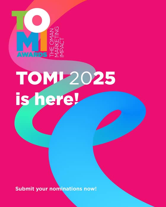 🌟 Oman, the countdown is ON for TOMI 2025! 🌟 
The biggest marketing celebration of the country is here, and it’s time to send in your boldest campaigns and brilliant ideas!

Applications are open NOW – don’t miss your shot to join this marketing movement! 

https://www.tomiawards.com to apply and dial 93173774 for more info.

Let’s make marketing magic LOUDER and PROUDER together! 🔥