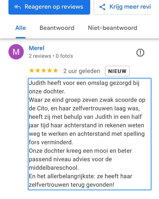 Wat een fijne review ontving ik vandaag! Dankjewel! Dit beschrijft waar StimuLeren voor staat!
