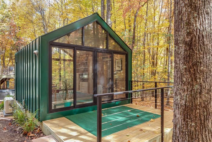 TGIF! Who here needs a little GREEN in their life? 👋 

Let us gaze upon the beauty of this stunning and vibrant Bunkie on this first day of Spring! 🌱

#TGIF #SpringBunkie #BunkieLife #SpringVibes #NatureLovers #ColorfulHomes #SpringIsHere #OutdoorLiving #SpringAwakening #HomeInspiration #GreenLiving #FreshStart #PreFabKits #DIY
#SpringInspiration #BunkieDesign #VibrantSpaces #OutdoorOasis #NatureInspired