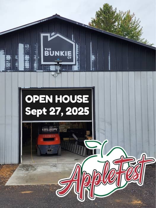 Good day to you all! We're please to announce our AppleFest open house in just a couple of weeks.

When: 9am to 1pm
Where: 1027 County Rd 30, Brighton, ON
What to expect:

✅ Live CNC router demos
✅ Discussion on the future of housing
✅ Shop tour and product info
✅ Basecamp Bunkie with incinerator toilet demo
✅ Small projects to assemble for adults & kids
✅ Compact furniture demos
✅ Apple themed refreshments

Have a project coming up you'd like to discuss, come on down
Have ideas about the future of housing, love to hear it
Need a reason to get out for the day, totally stop by

If you'd like to book an appointment, email hello@bunkie.co

See you soon
#AppleFest #OpenHouse #CNCdemo #FutureOfHousing #ShopTour #CompactFurniture #NetworkingEvent