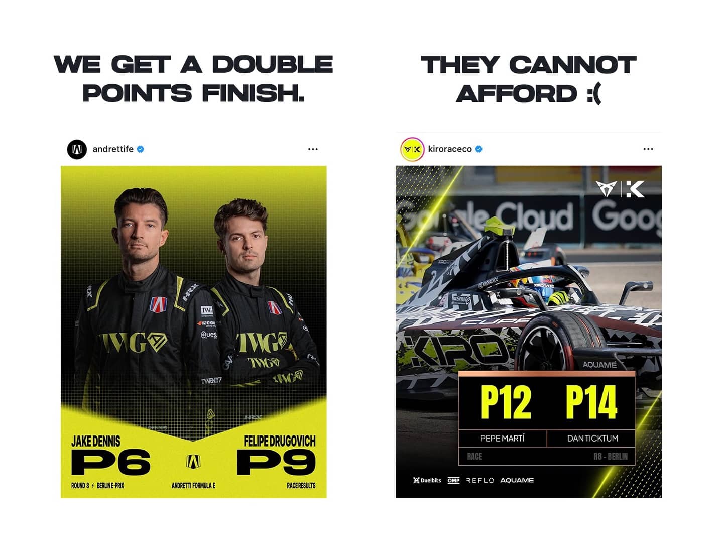 An Instagram post for FORMULA E