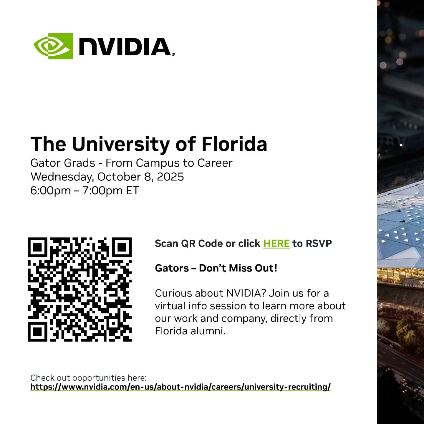 🗣️Attention ColorStack fam! Calling all soon to be grads! We'll be hosting a panel of UF alumni to speak about what they've been doing post grad 🎓. Hear about their career journeys, current work at NVIDIA, and the lessons they’ve learned along the way! Whether you're lost on what to do next or have your whole life planned out this event is for you! And if you're graduating this semester of next, hold steady soldiers you're almost there💪

🗓️Date: Wednesday, Oct 8th
⏰Time: 6pm-7pm
📍Place: Virtual 

RSVP link in bio