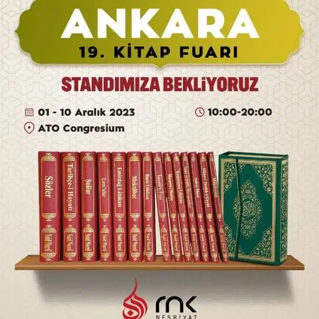 Ankara Kitap Fuarında @rnk_nesriyat standımıza bekliyoruz...

#rnk #risale #nurlar #bediüzzaman #saidnursi