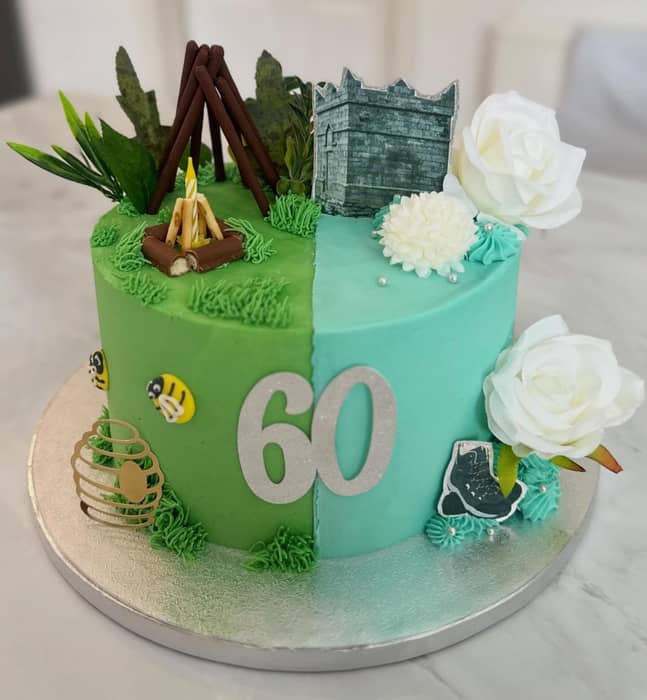 A bit of a different one to celebrate two 60th birthdays! We decided as the themes were pretty different to do a half and half style cake! 🎂

My favourite part of this was definitely making the little fire 🔥🤣