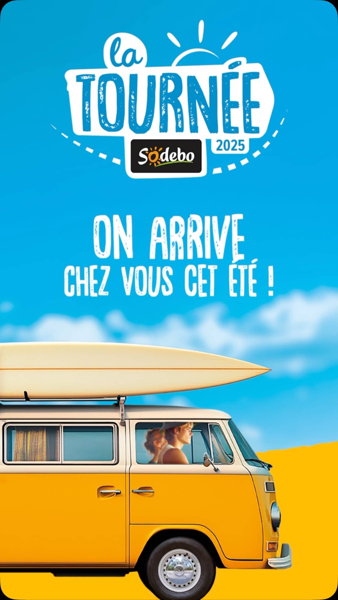 ☀ TOURNEE ESTIVALE 🚐

Sodebo vient à ta rencontre tout l’été avec un dispositif exceptionnel pour découvrir nos produits et profiter d’animations toutes plus fun les unes que les autres !

Au programme :
🥗 Personnalisation de produits
🦄 Licorne mécanique ou cabine à vent
📸 Photobooth renversé
🎯 Jeux d’adresse
🖌 Coloriage géant 

On a hâte de te retrouver cet été !

#TournéeSodebo #Animations #Stand #Summer