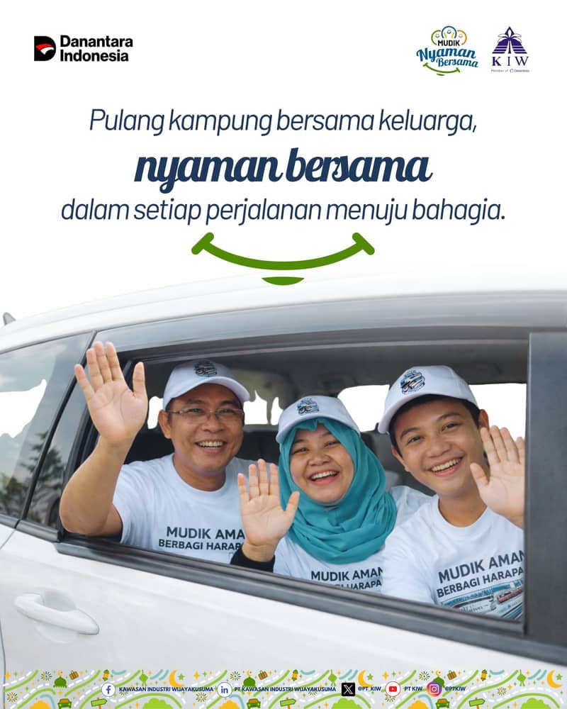 Mudik bukan sekadar perjalanan menuju kampung halaman, tetapi momentum berharga untuk mempererat kebersamaan bersama keluarga. Dalam setiap kilometer yang ditempuh, terselip harapan, doa, serta semangat untuk kembali ke akar kehidupan yang penuh makna.

Melalui semangat Mudik Aman Berbagi Harapan, perjalanan ini menjadi simbol komitmen untuk mengedepankan keselamatan, kenyamanan, serta kepedulian satu sama lain. Kebahagiaan sederhana terpancar dari senyuman keluarga yang melambaikan tangan, menandakan optimisme dan rasa syukur dalam menyambut momen kebersamaan.

Karena pada akhirnya, pulang adalah tentang kembali kepada yang kita cintai—dan merasa nyaman bersama dalam setiap langkah perjalanan menuju rumah.

#NyamanBersama
#MudikAmanBerbagiHarapan
#PTKIW
