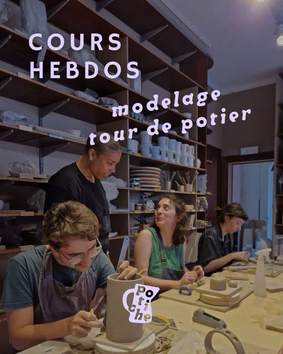 LES COURS HEBDOMADAIRES modelage et tour de potier.  Que vou…