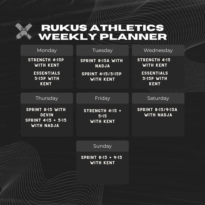 @rukusathletics schedule for the week of 9/8!